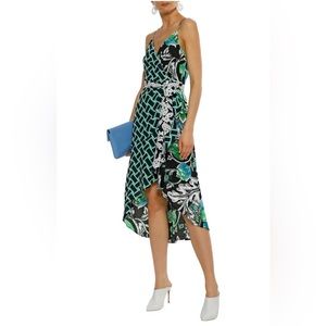 NWT! Diane von Furstenberg Katsia Printed Sleeveless Wrap Dress, Sz 8 $398